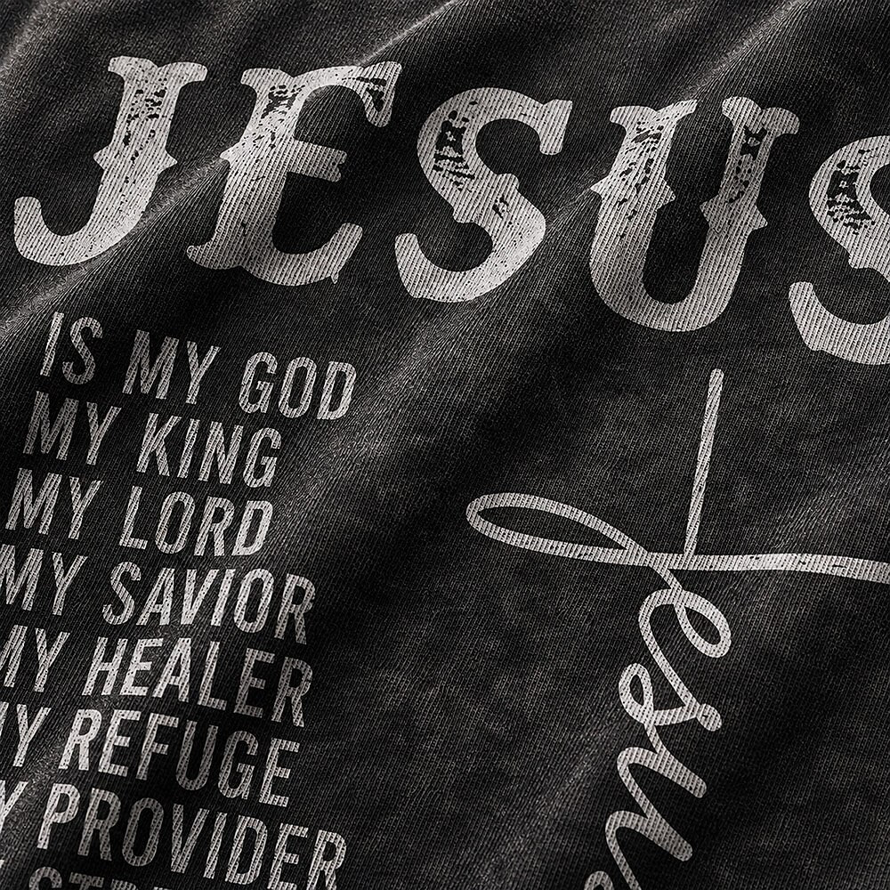 Faith Jesus Is My God My King My Savior My Everything Quote with Cross Christian T-Shirt - product image 3