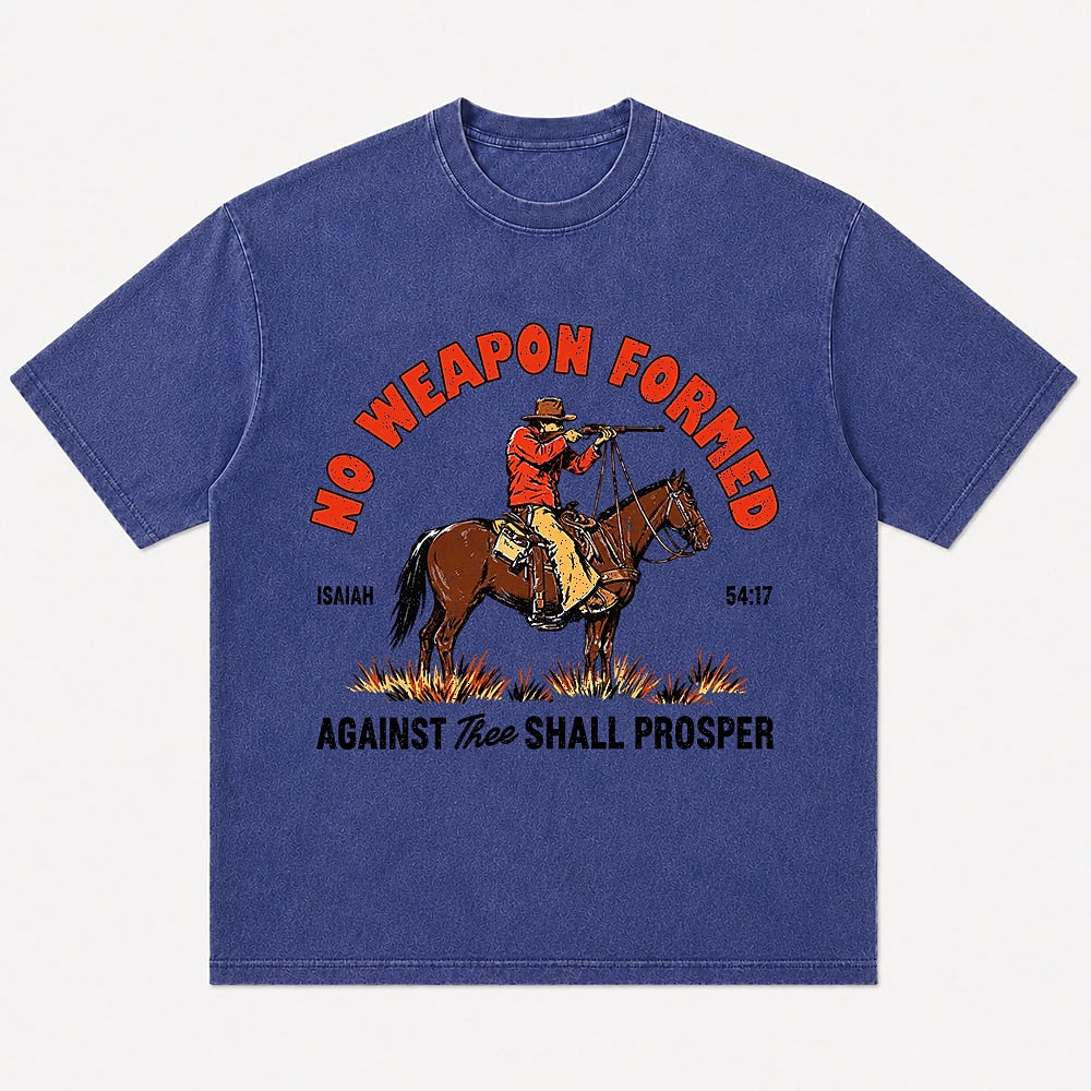Christian shirt: no weapon formed against you shall prosper - Isaiah 54:17 - T-Shirt