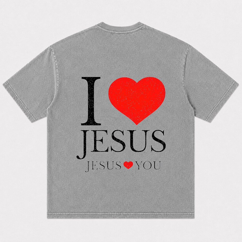 I Love Jesus Jesus Loves You Heart Christian T-Shirt - product image 5