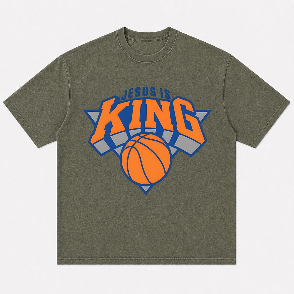 Jesus Is King basketball Christian graphic T-shirt