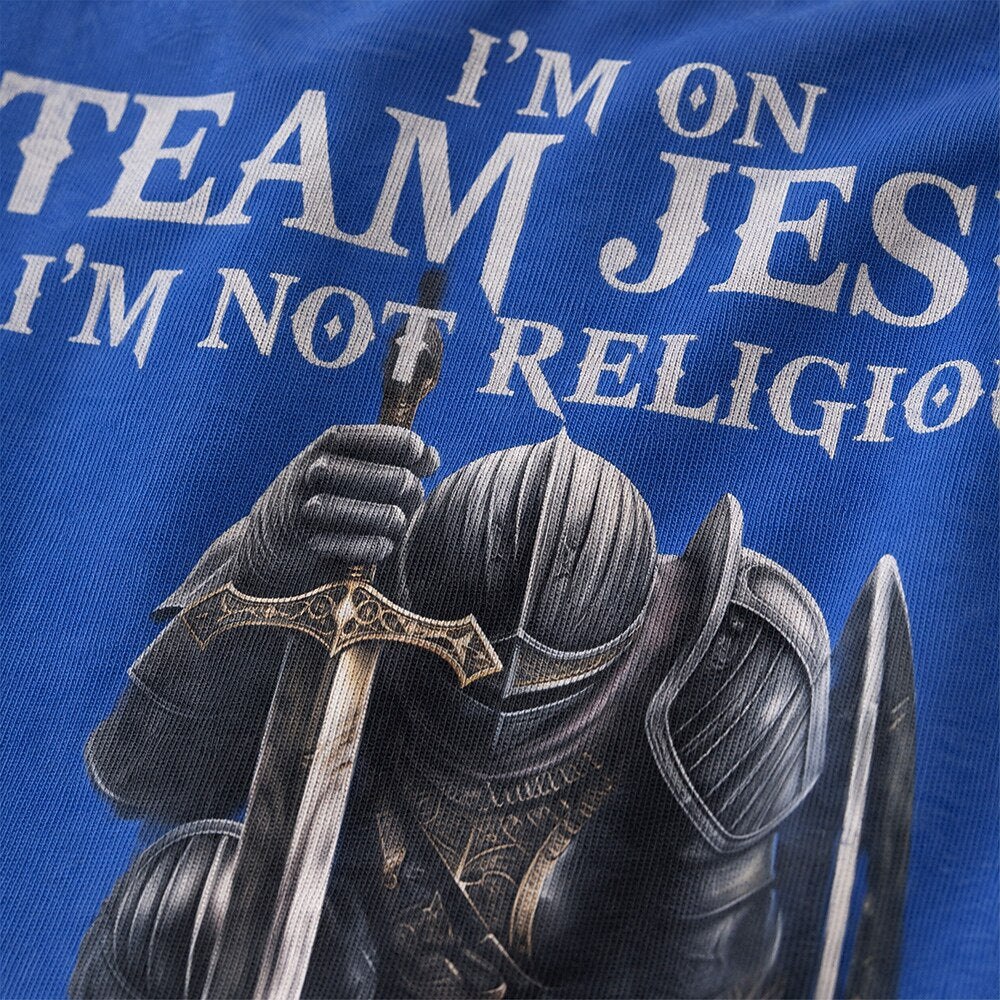 I'm On Team Jesus Knight Saved By Grace Christian T-Shirt - product image 3