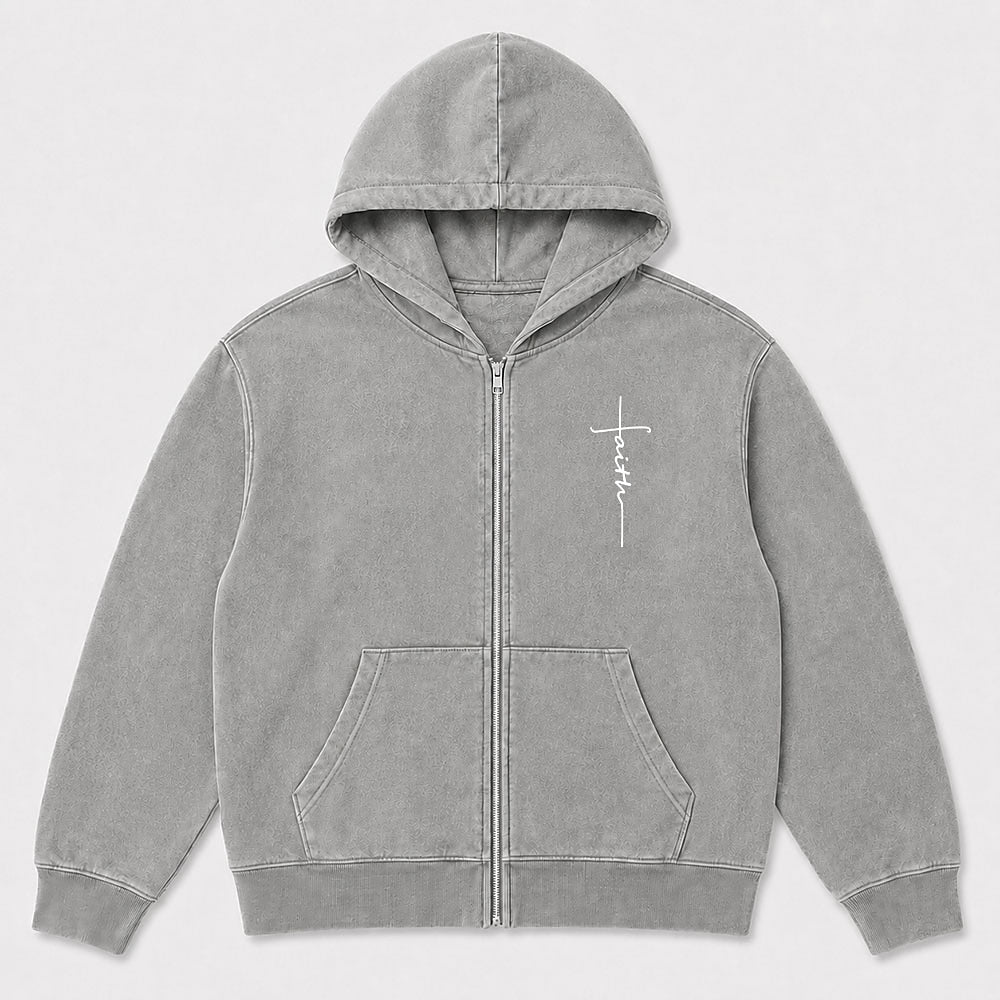 Jesus Signature Cross Christian Zip Hoodie - product image 6