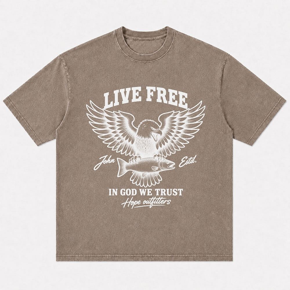 Christian shirt: live free in God we trust - T-Shirt