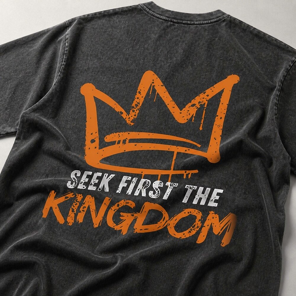 Seek First the Kingdom graffiti crown Christian T-shirt