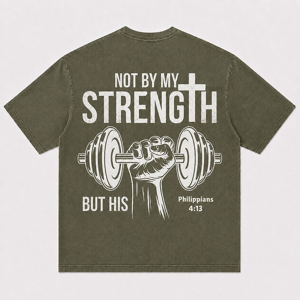 Not by My Strength but His Philippians 4:13 T-Shirt - Lake Blue product image