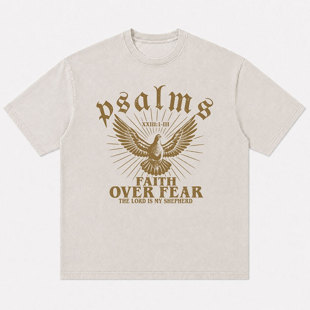 Christian shirt: faith over fear, the Lord is my shepherd - Psalm 23 - T-Shirt