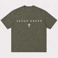Faith Jesus Saves Quote with Simple Minimalist Cross Christian T-Shirt - product image 4