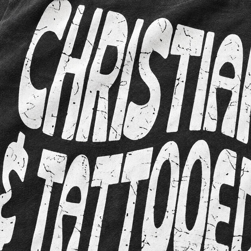 Christian and Tattooed John 7:24 cotton T-shirt, additional product detail view