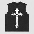 Gothic Ornate Pointed Cross Distressed Symbol Gothic Rock Christian Faith Christian Tank Top - product image 4