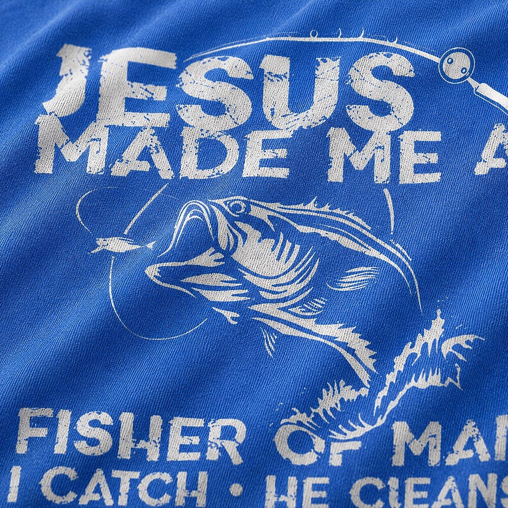Jesus Made Me a Fisher of Man Fishing Mark 1:17 Christian T-Shirt - product image 2