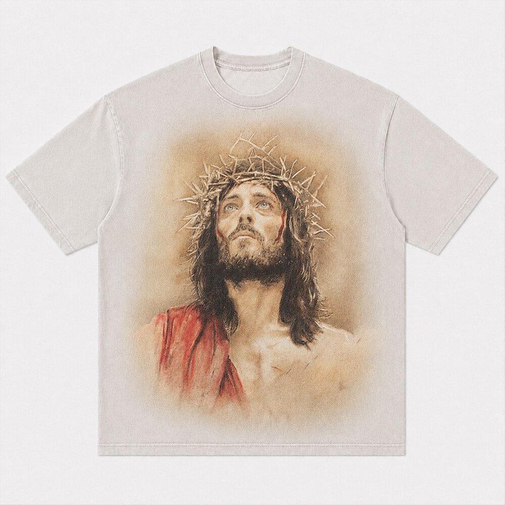 Jesus Crown of Thorns Portrait Christian T-Shirt - product image 4