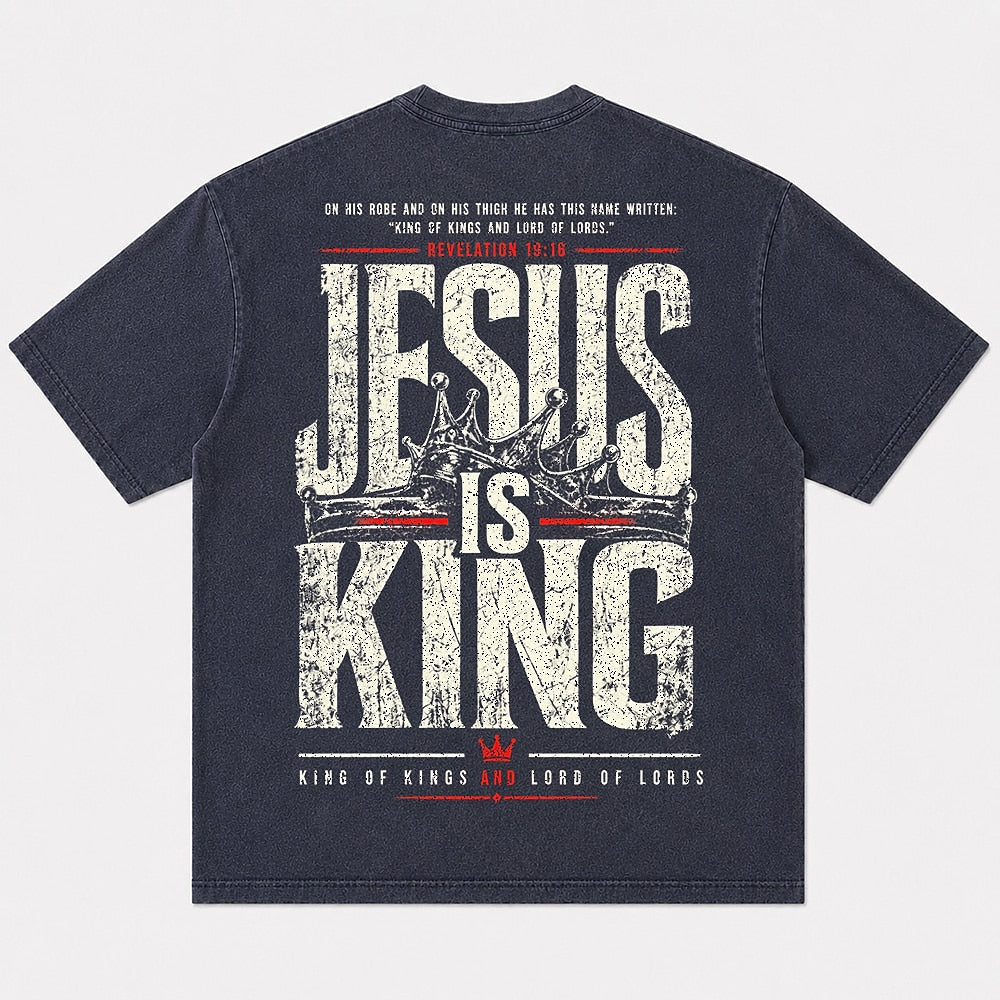 Christian shirt: Jesus is King - Revelation 19:16 crown graphic - T-Shirt