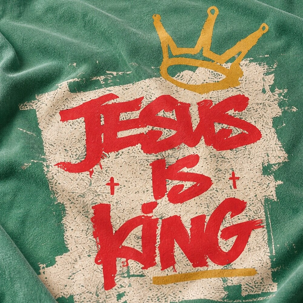 Jesus Is King graffiti crown Christian T-shirt