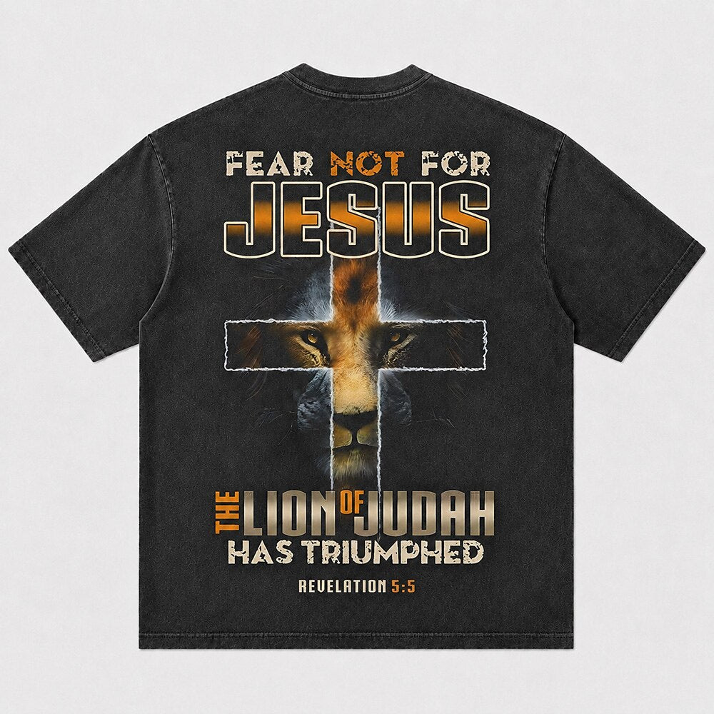 Fear Not For Jesus The Lion of Judah Has Triumphed Revelation 5:5 Christian T-Shirt - product image 1