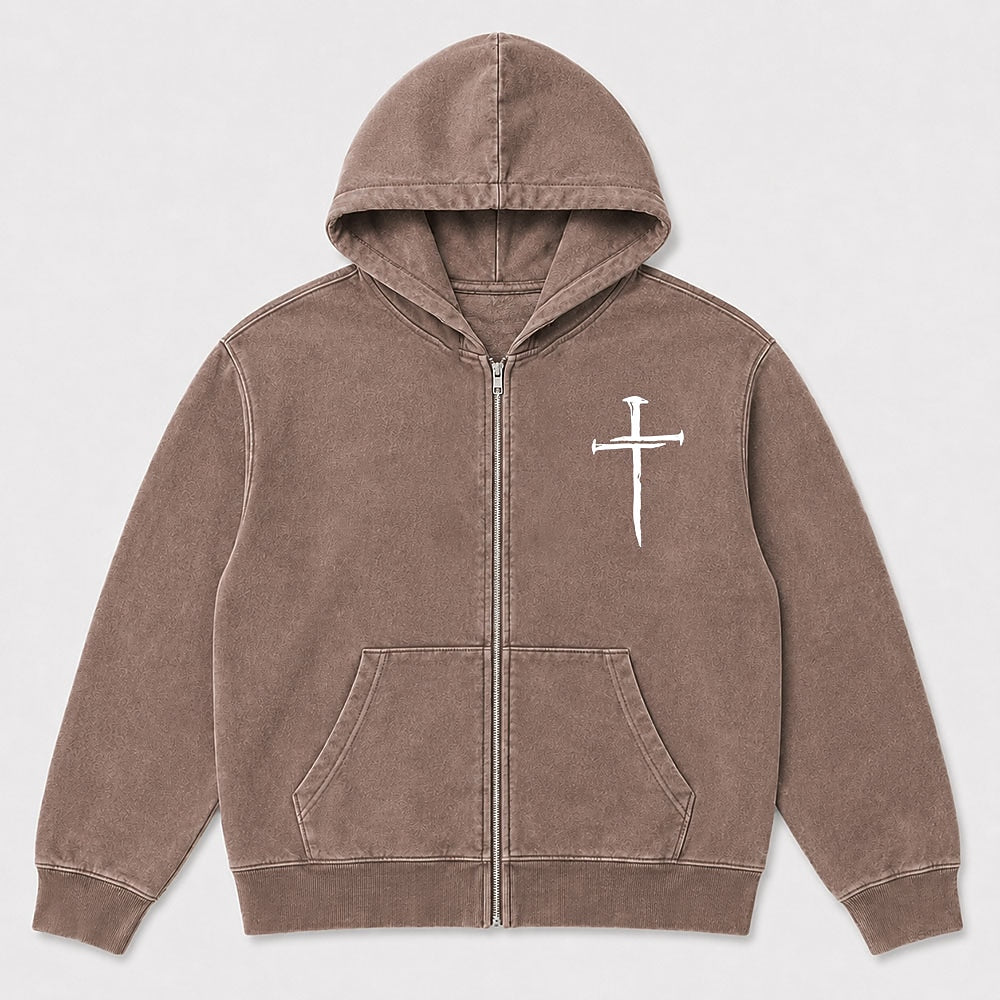 Minimalist Cross Christian Zip Hoodie - product image 5