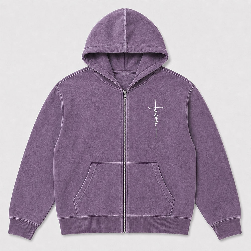 Jesus Signature Cross Christian Zip Hoodie - product image 5