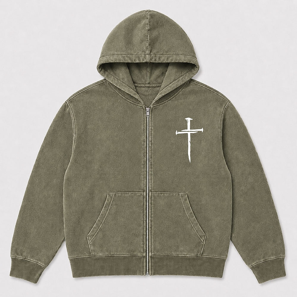 Minimalist Cross Christian Zip Hoodie - product image 6