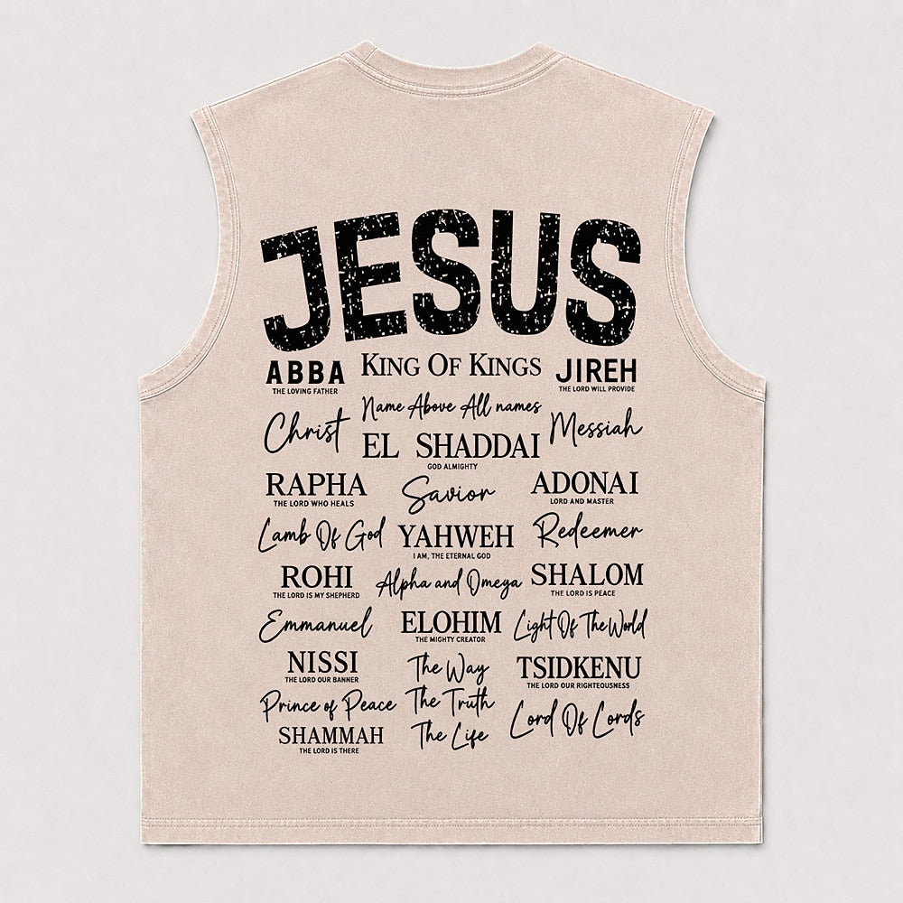 Christian tank: names of God - Jesus is King, Yahweh, El Shaddai - Tank Top