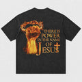 There Is Power in the Name of Jesus Fire Fist Crown of Thorns Christian T-Shirt - product image 1