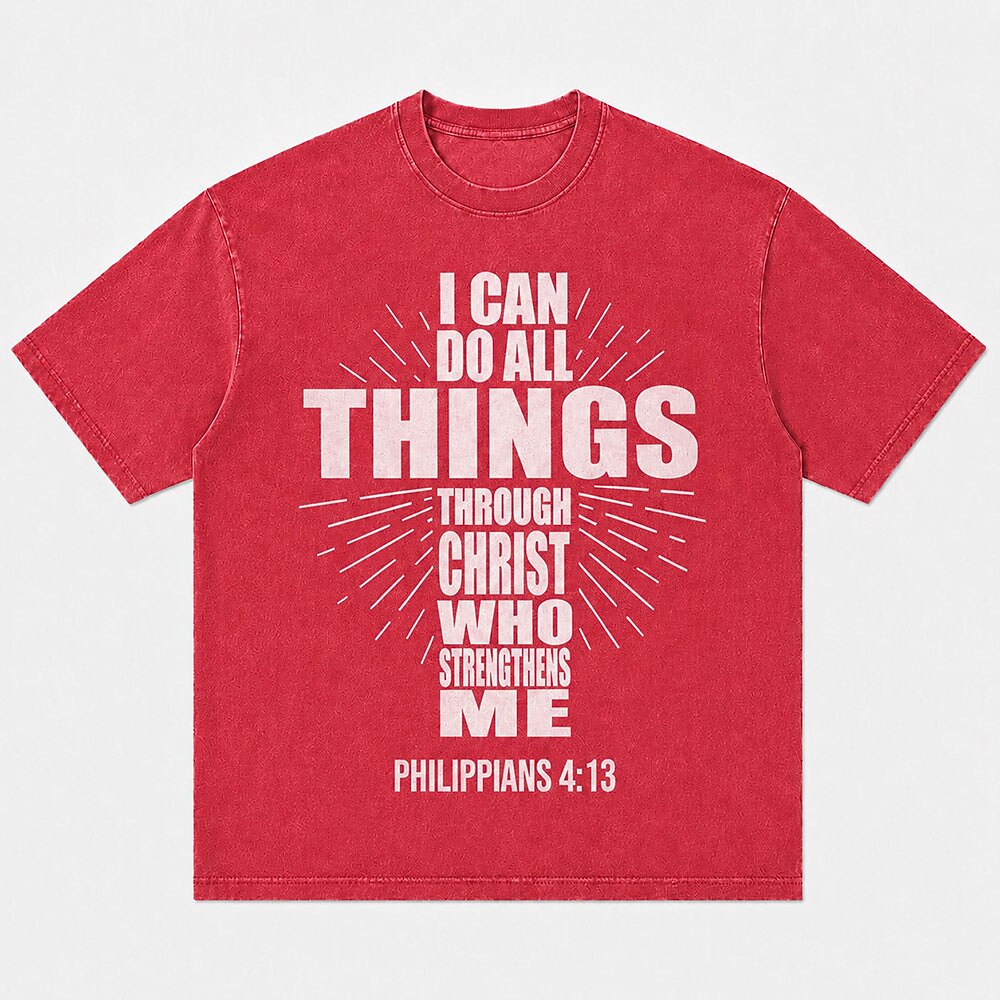 I Can Do All Things through Christ Who Strengthens Me Philippians Bible Verse Cross Christian T-Shirt - product image 6