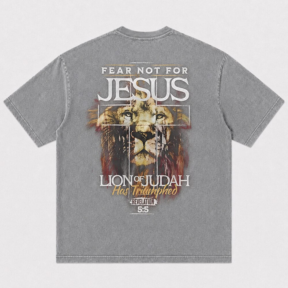 Fear Not For Jesus Lion of Judah Has Triumphed Revelation 5:5 Christian T-Shirt - product image 4