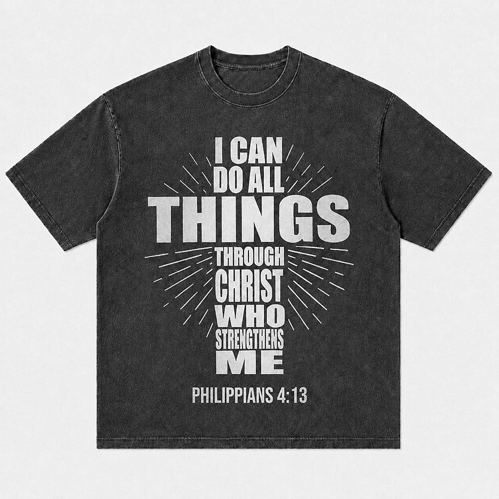 I Can Do All Things through Christ Who Strengthens Me Philippians Bible Verse Cross Christian T-Shirt - product image 5