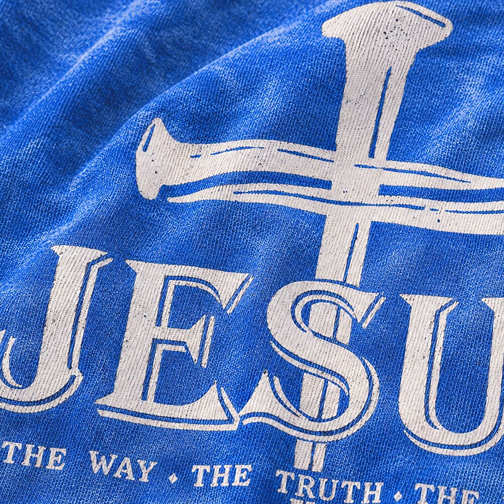 Faith Jesus The Way The Truth The Life Quote with Cross Nails Christian T-Shirt - product image 2