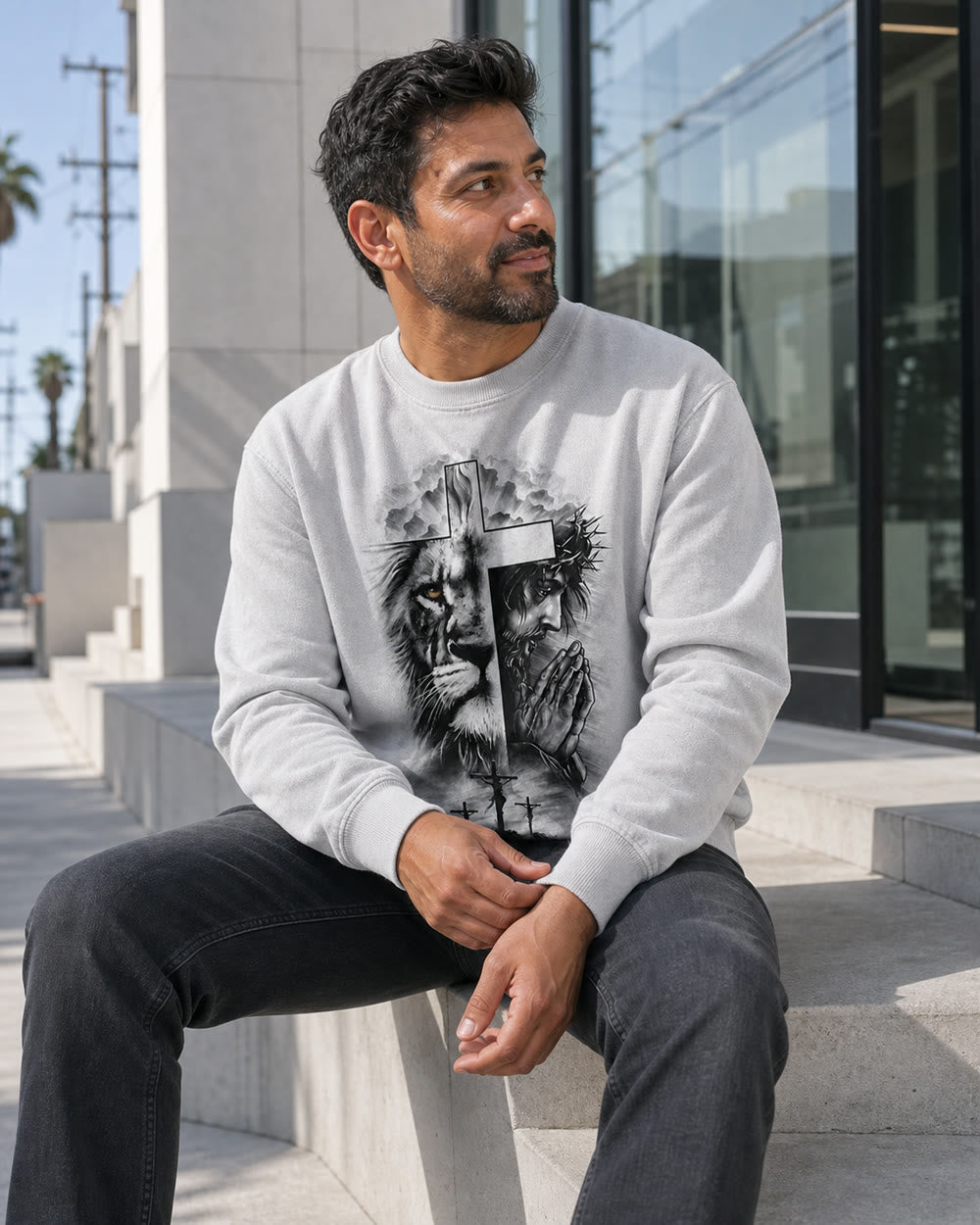 Glaubeinspirierte Sweatshirts mit Waschung