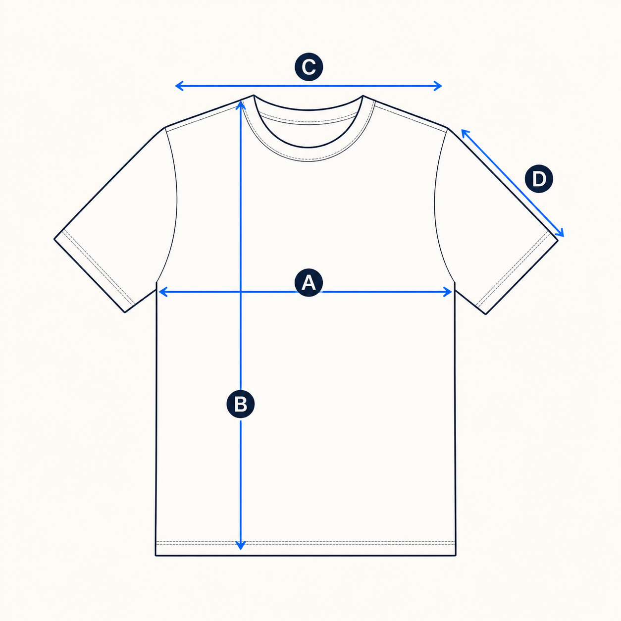 How to measure a T-shirt: chest, length, shoulder and sleeve